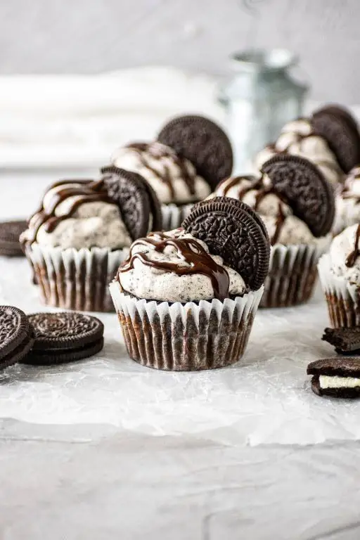 Double Stuf Oreo Cupcakes with Buttercream Frosting