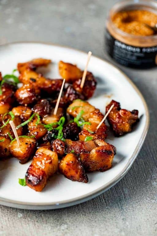 Dragon Sauce Infused Pork Belly Bites