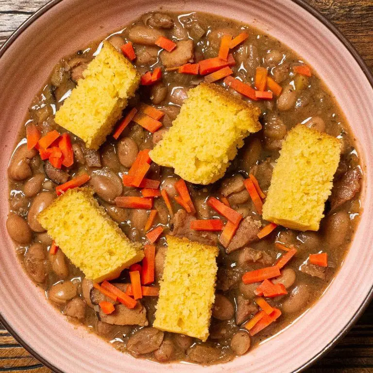 Dry Cranberry Bean and Cornbread Casserole