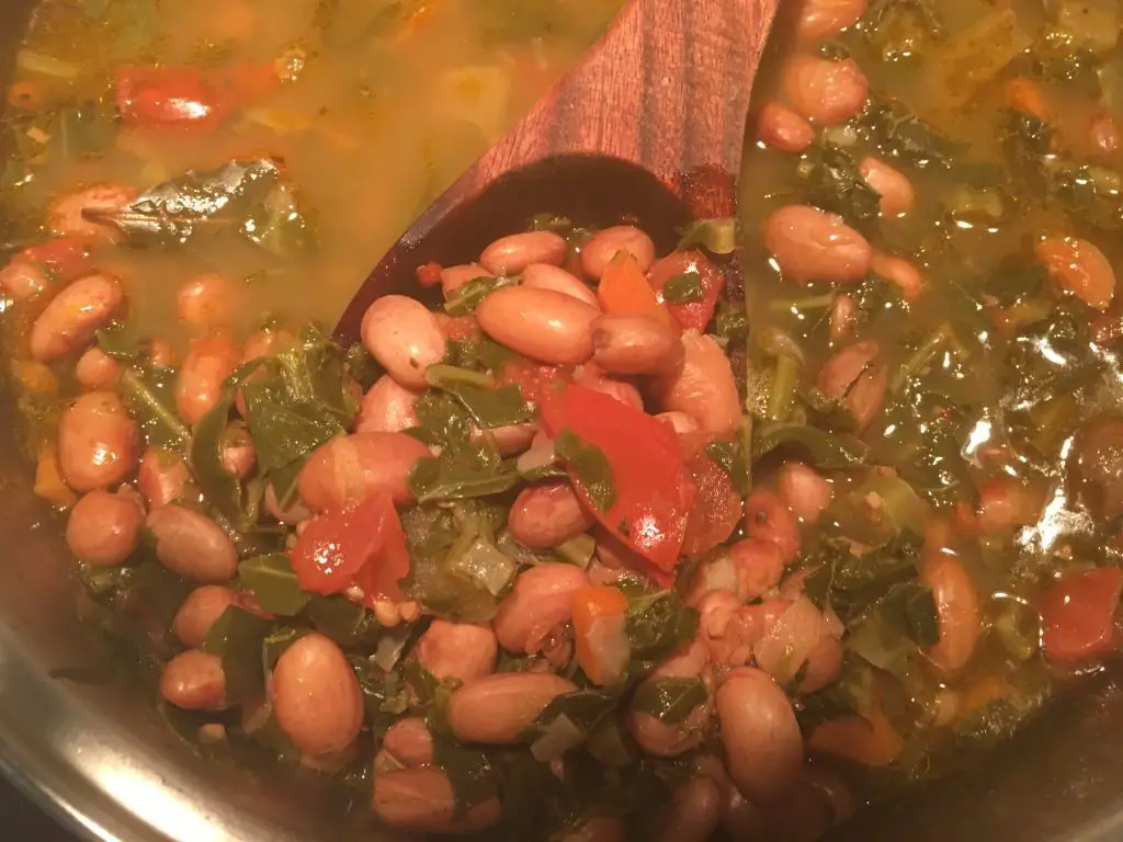 Dry Cranberry Bean and Kale Casserole
