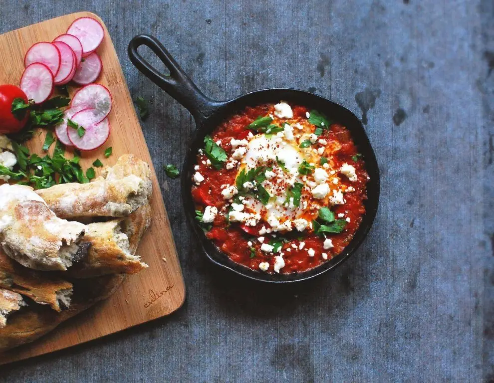 Duck Egg Shakshuka with Spicy Tomato Sauce