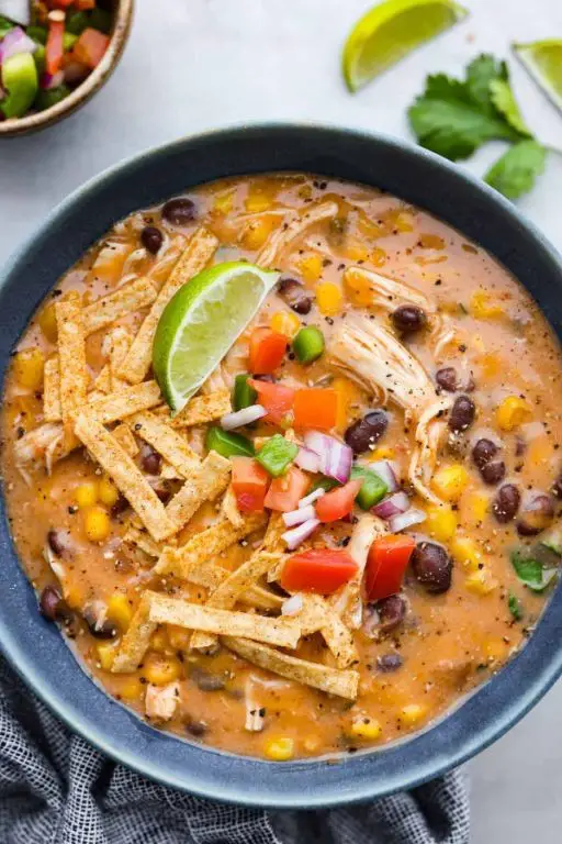 Easy Chicken Fajita Soup in the Crock Pot