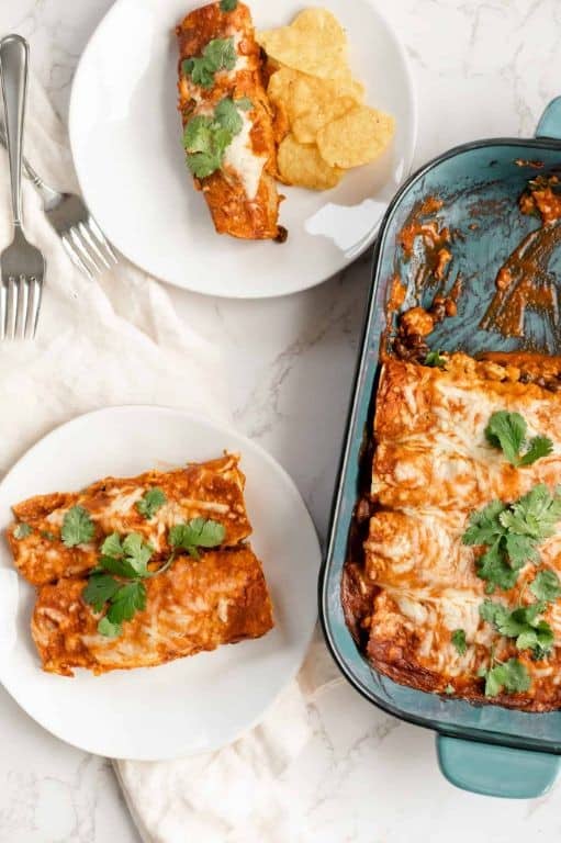 Easy Ground Chicken Enchiladas