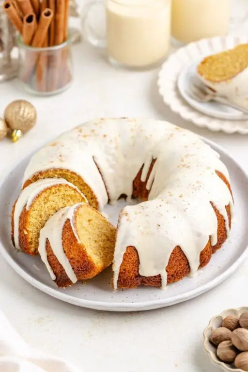 Eggnog Glazed Holiday Bundt Cake