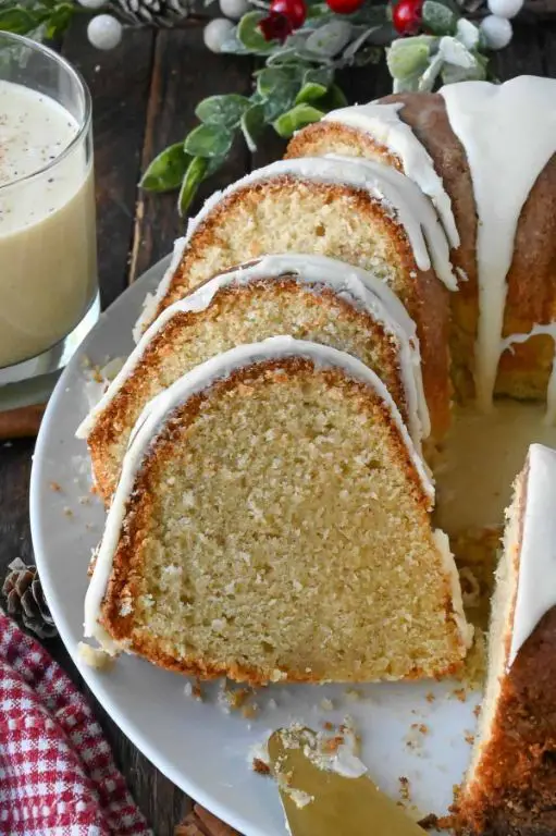 Eggnog Pound Cake with Nutmeg Glaze