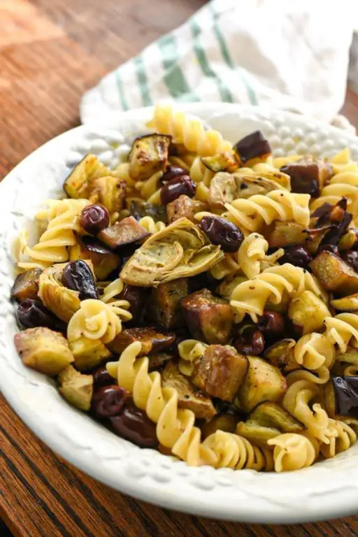 Eggplant and Artichoke Farfalle