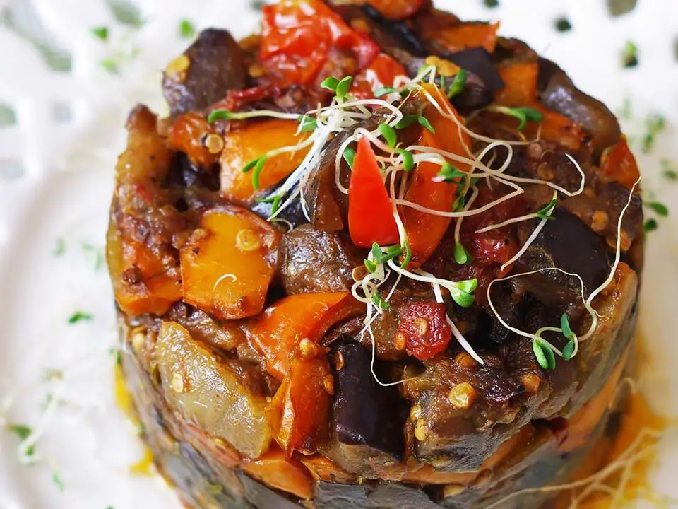 Eggplant and Red Pepper Antipasto
