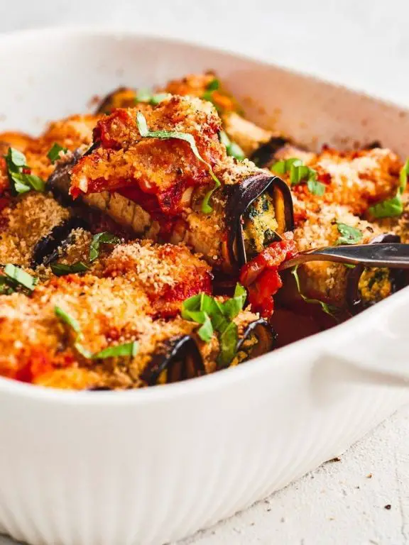 Eggplant and Ricotta Cannelloni with Marinara