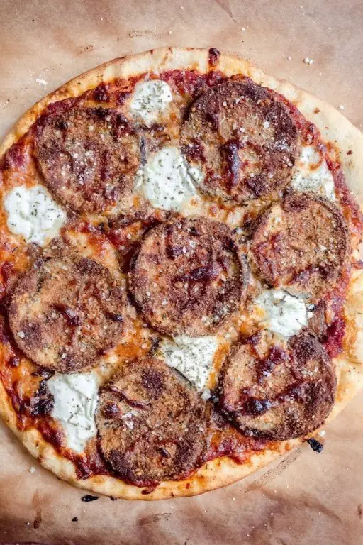 Eggplant and Ricotta Stuffed Crust Pizza