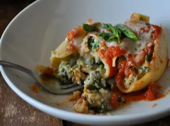 Eggplant and Spinach Stuffed Shells