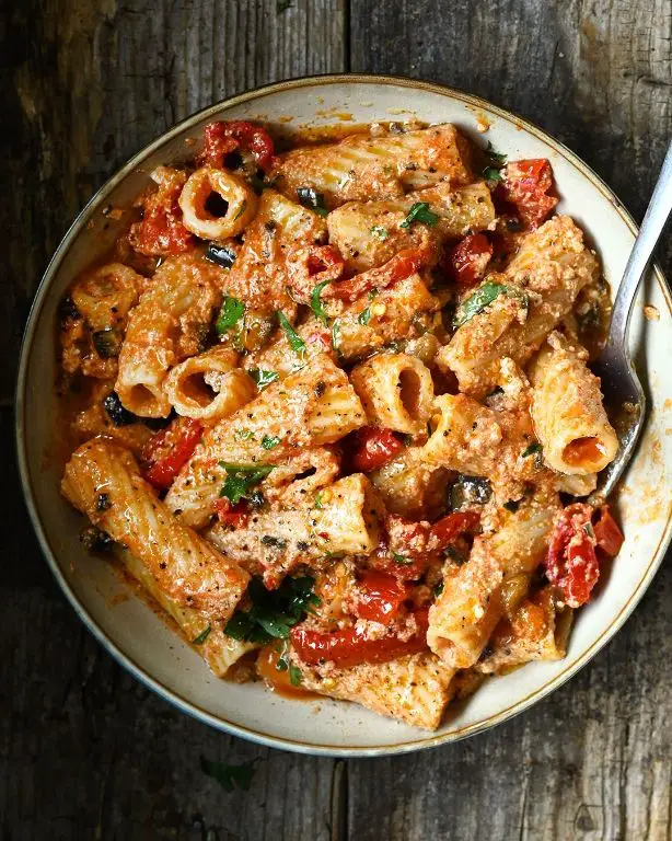 Eggplant and Sun-Dried Tomato Fusilli