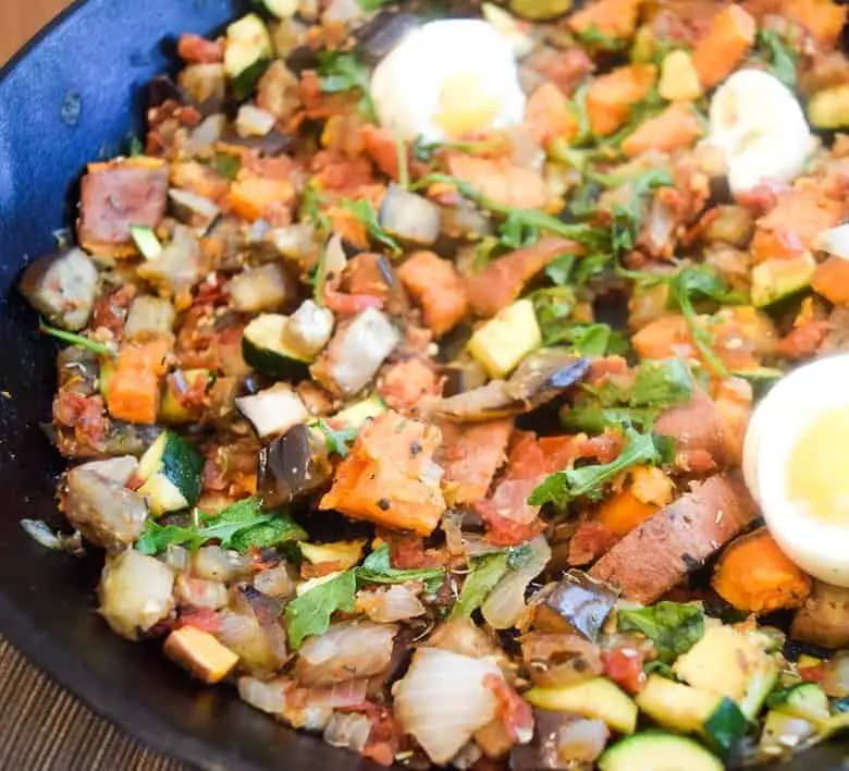 Eggplant and Sweet Potato Hash