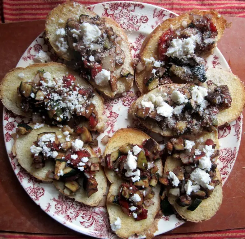 Eggplant and Zucchini Bruschetta