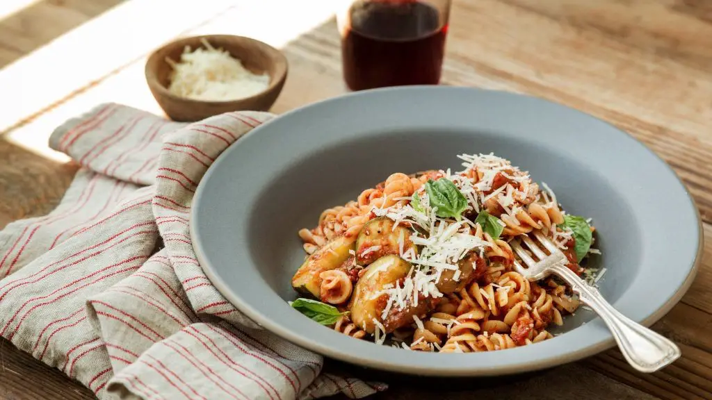 Eggplant and Zucchini Linguine
