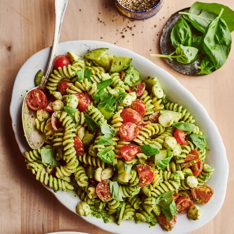 English Cucumber and Basil Pesto Pasta
