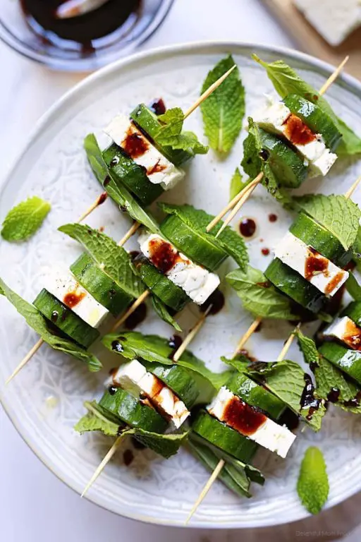 English Cucumber and Feta Cheese Bites