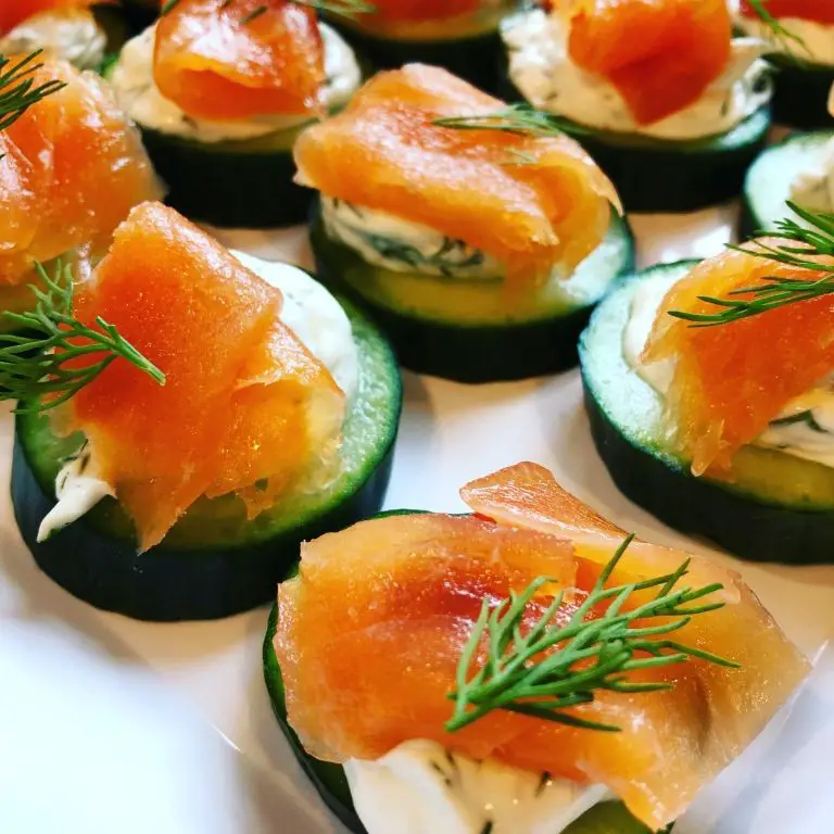 English Cucumber and Smoked Salmon Canapés