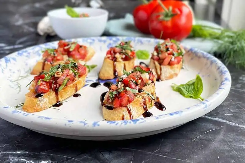Fennel Frond and Tomato Bruschetta