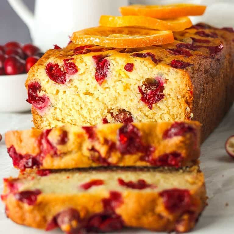 Festive Cranberry Orange Loaf Cake