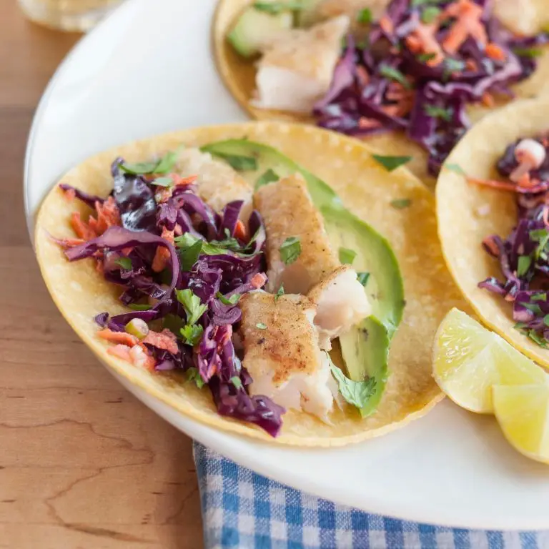 Fish Tacos with Cabbage Slaw