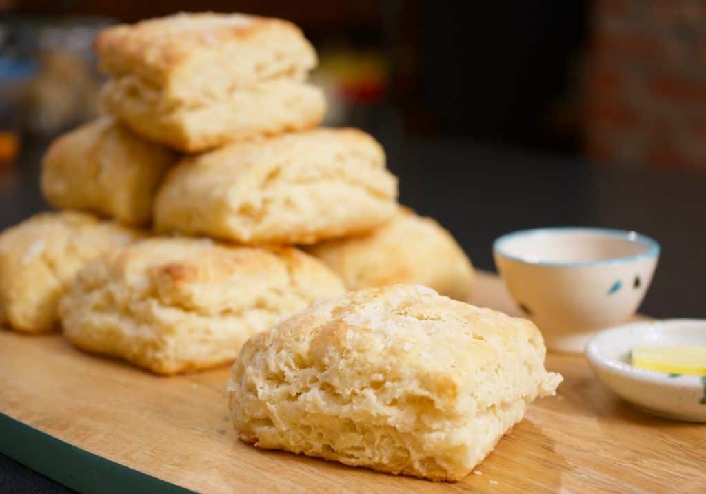 Flaky Buttermilk Biscuits with Sea Salt Topping