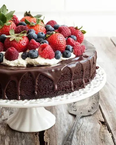 Flourless Chocolate Torte with Fresh Berries