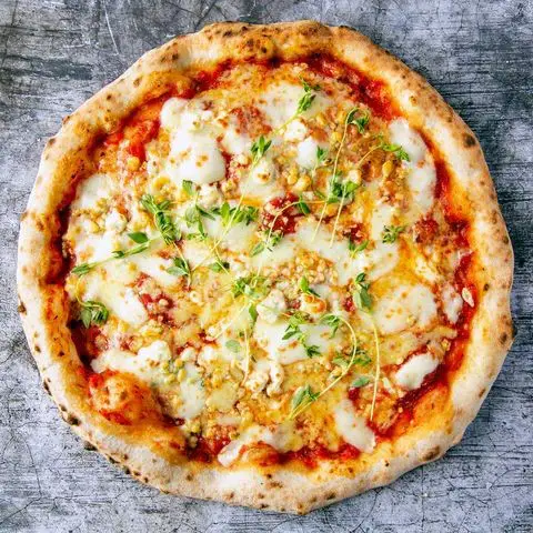 Four Cheese Pizza with Mozzarella and Gorgonzola