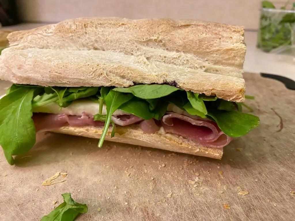 French Bread with Prosciutto and Arugula
