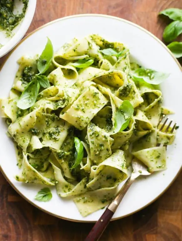 Fresh Basil Pappardelle with Kitchen Aid