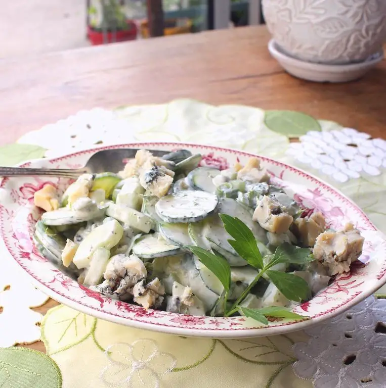 Fresh Lovage and Cucumber Salad