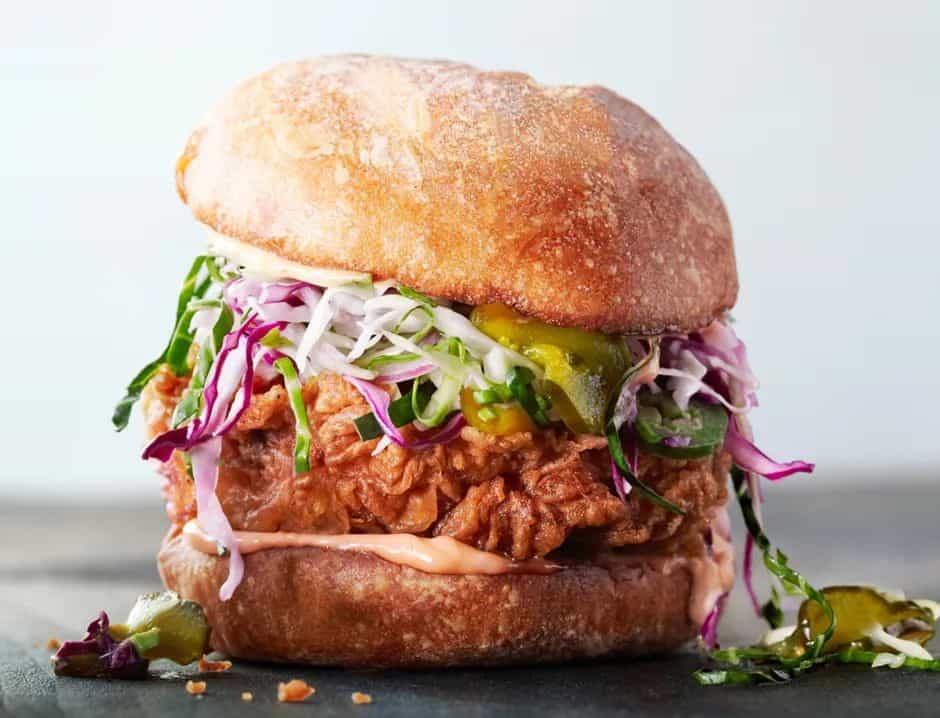 Fried Chicken Sandwich with Coleslaw