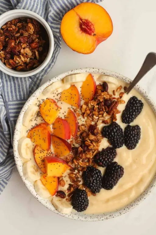 Frozen Peach Smoothie Bowl