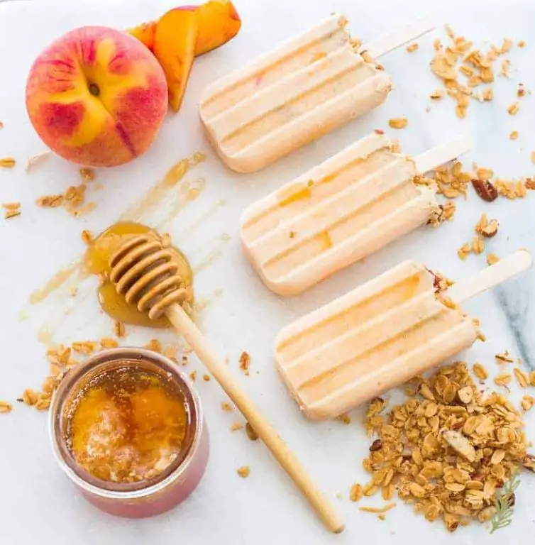 Frozen Peach Yogurt Pops