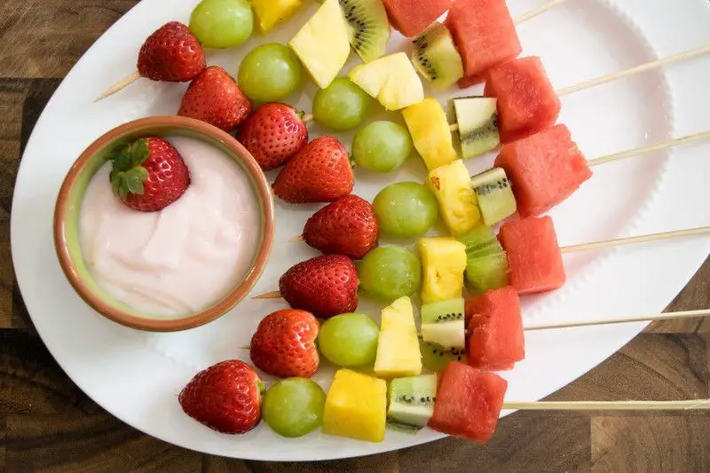 Fruit Kabobs with Yogurt Drizzle