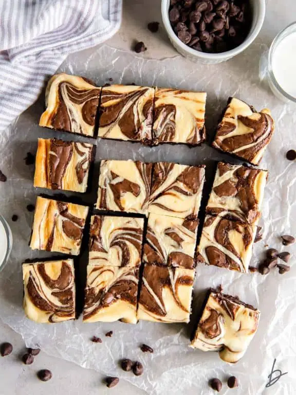 Funfetti Cake Mix Brownies with Cream Cheese Swirl