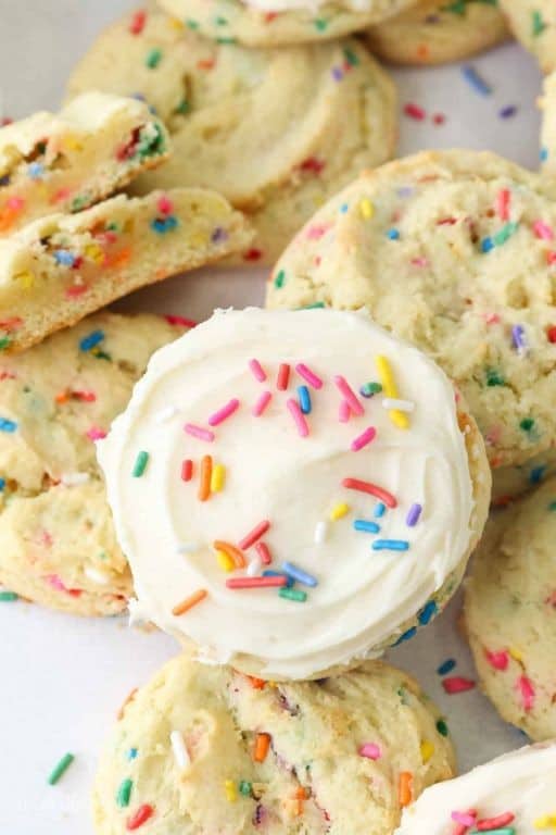 Funfetti Cake Mix Cookies with Vanilla Glaze