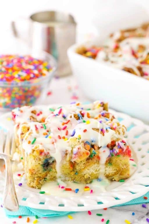 Funfetti Cake Mix French Toast with Powdered Sugar