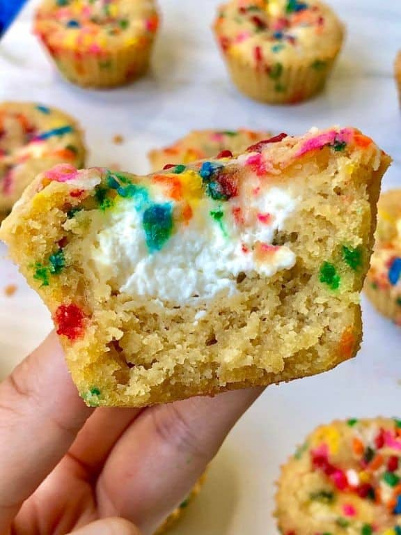 Funfetti Cake Mix Muffins with Cream Cheese Filling