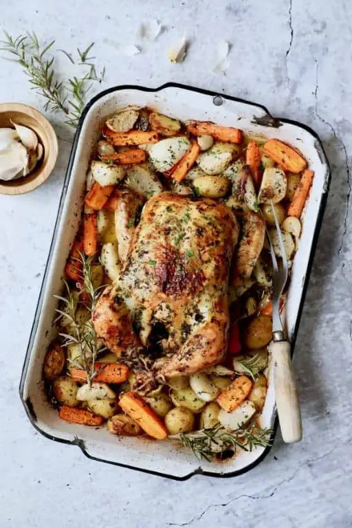Garlic Butter Chicken with Roasted Vegetables
