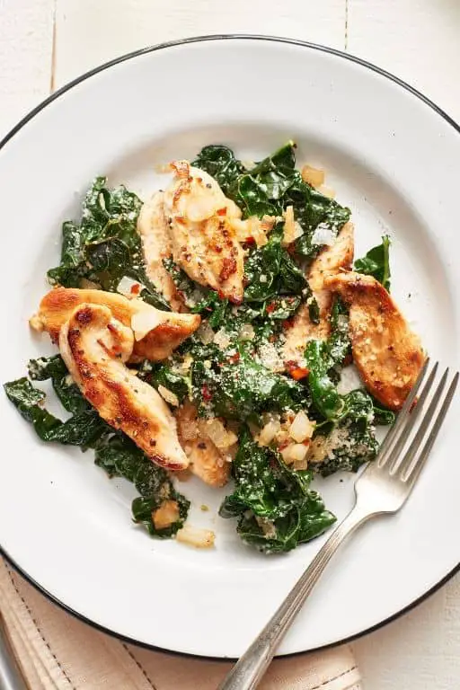 Garlic Butter Chicken with Sautéed Kale