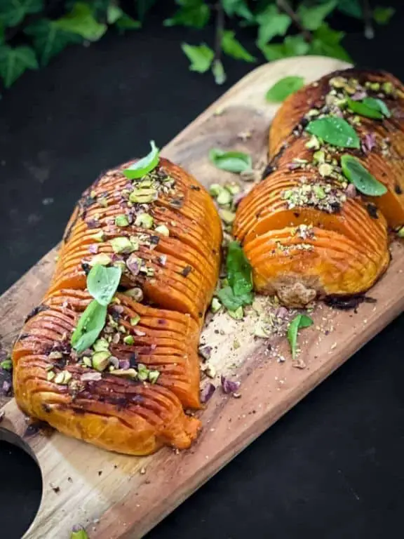 Garlic Butter Hasselback Butternut Squash
