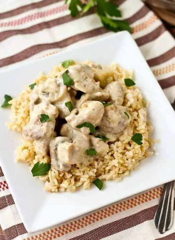 Garlic Butter Mushroom Chicken and Rice