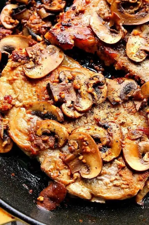 Garlic Butter Pork Chops with Sautéed Mushrooms