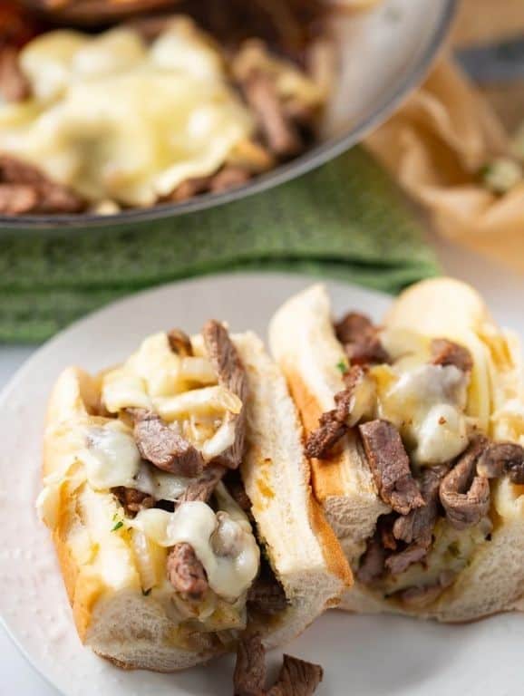 Garlic Butter Shaved Beef Sandwich
