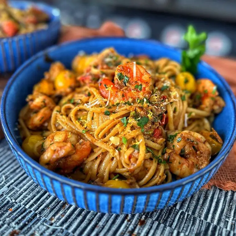Garlic Butter Shrimp Scampi Blackstone Pasta