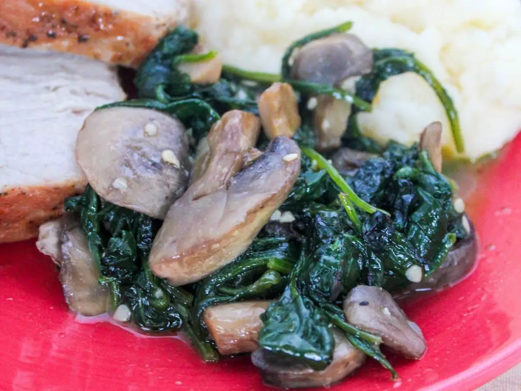 Garlic Butter Spinach and Mushroom Skillet