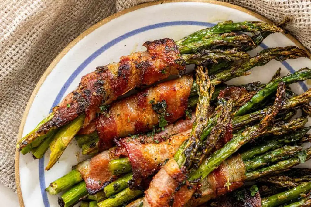 Garlic Herb Bacon Wrapped Asparagus