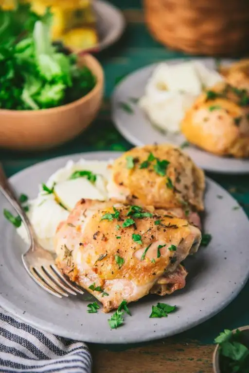 Garlic Herb Baked Chicken Thighs