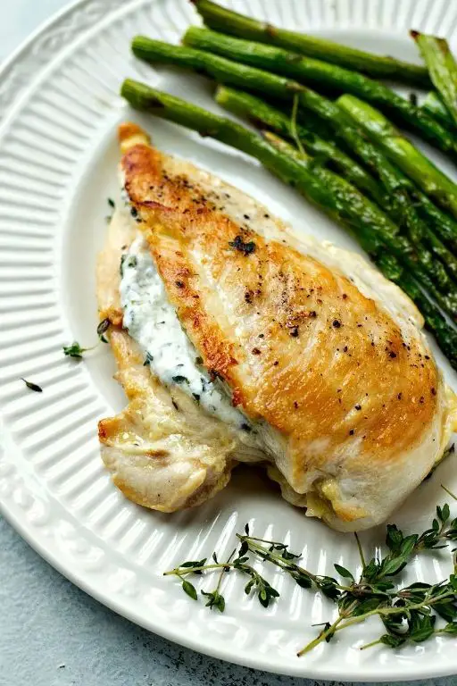 Garlic Herb Goat Cheese Stuffed Chicken Breast