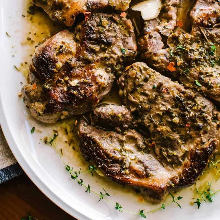 Garlic Herb Marinated Pork Shoulder Steak